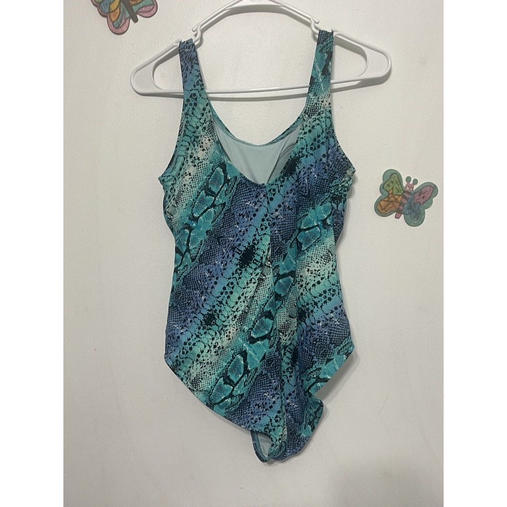 Catalina Women's One Piece Swimsuit Snake Print Blue Green Black Size M (8-10) - Picture 5 of 8